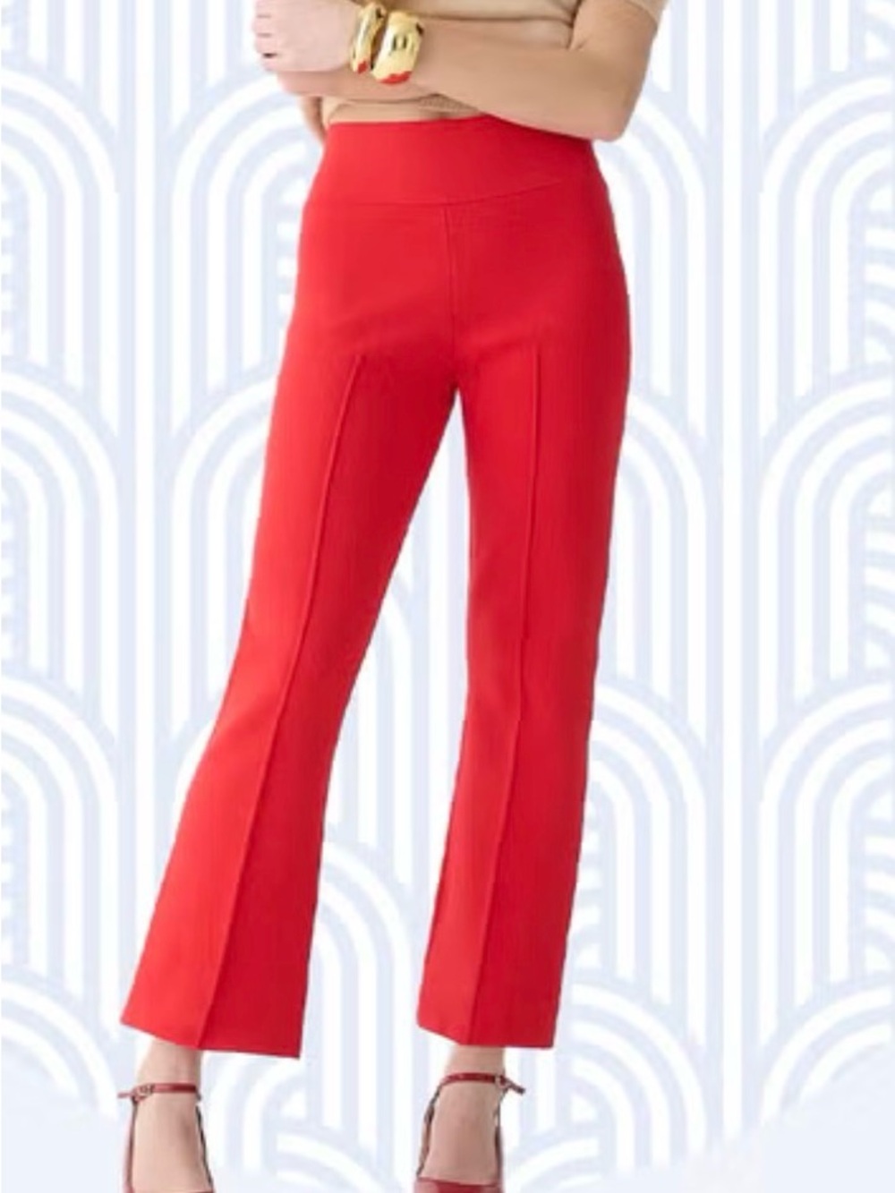 J. Crew Delaney Kickout Sweater Bright Red Pant